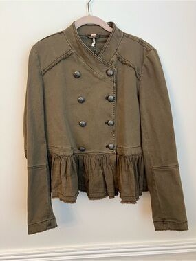 Free People Military Green peplum jacket Corset Jacket